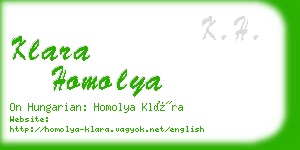 klara homolya business card